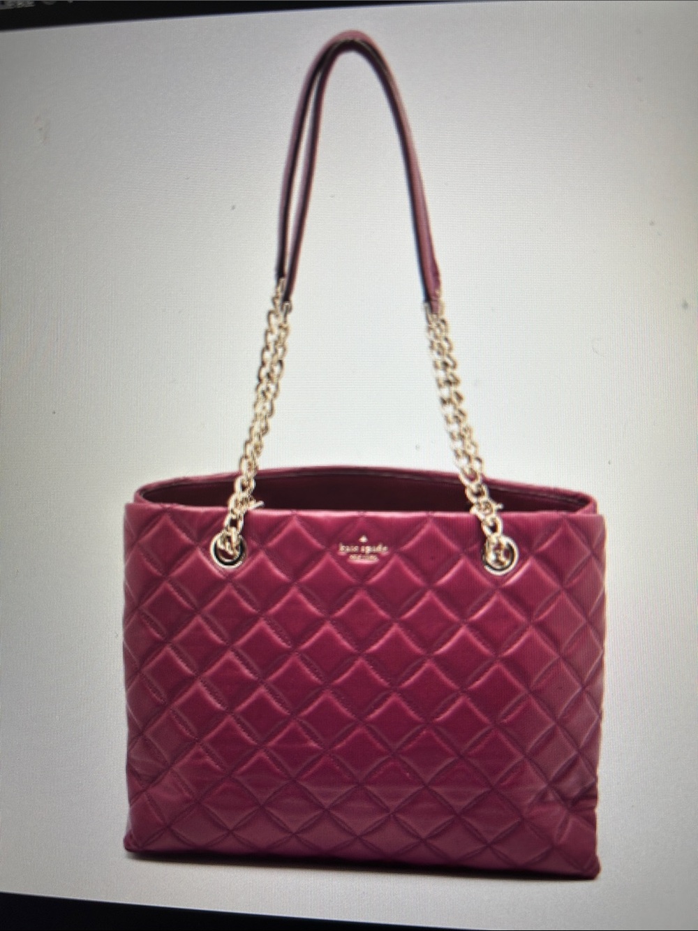 Kate Spade Burgundy Quilted Leather New York Natalia Tote